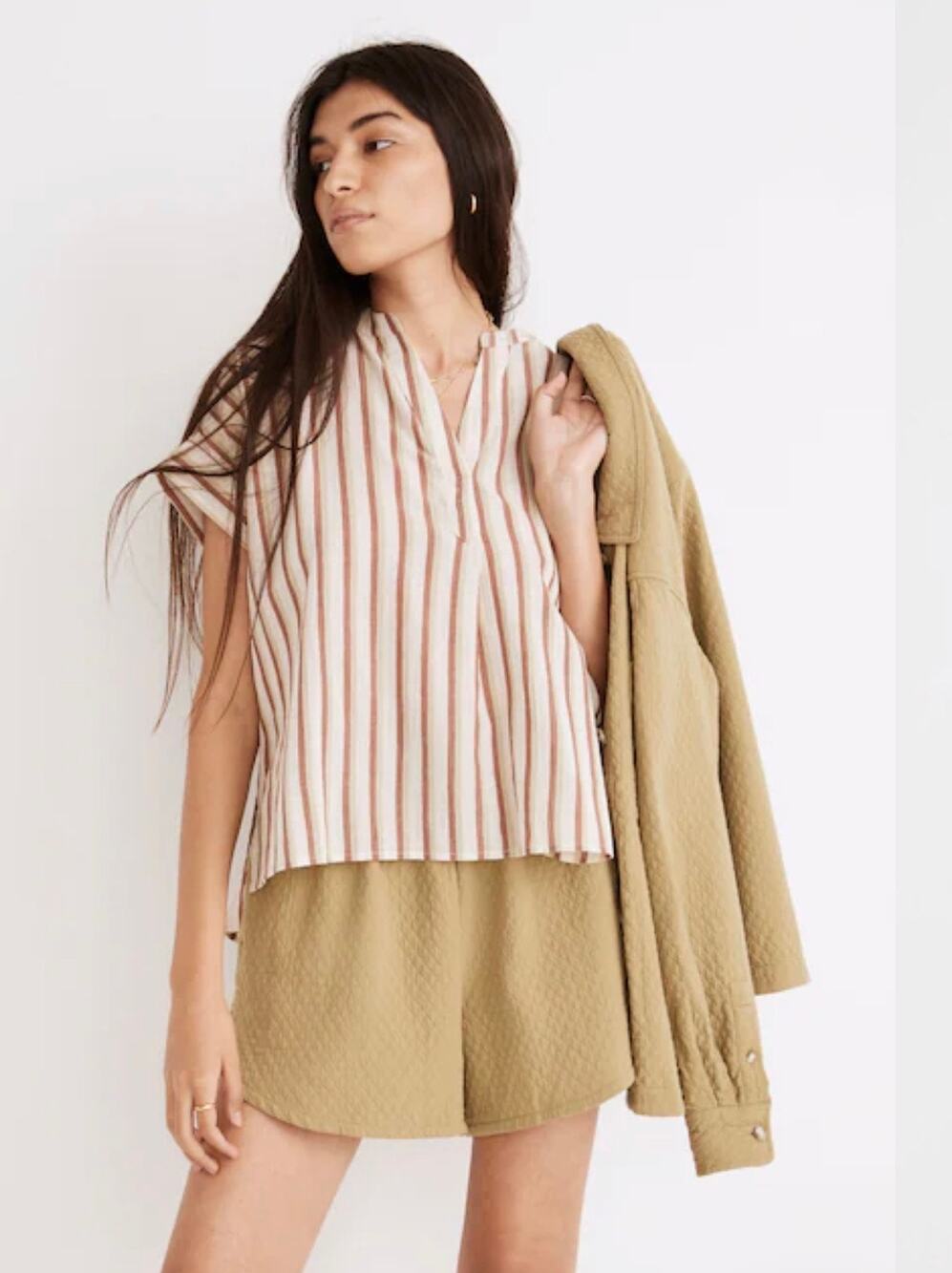 Madewell Crinkle Cotton Lakeline Popover Shirt XXL